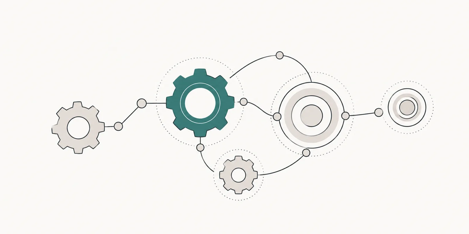 Connected gears and circles, representing derivative rules that combine and chain together